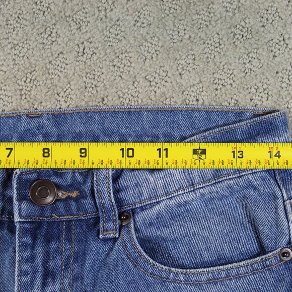 Vintage Forever 21 High Waist "Moved Pocket" Raw Hem Cropped Blue Jeans - Picture 5 of 6